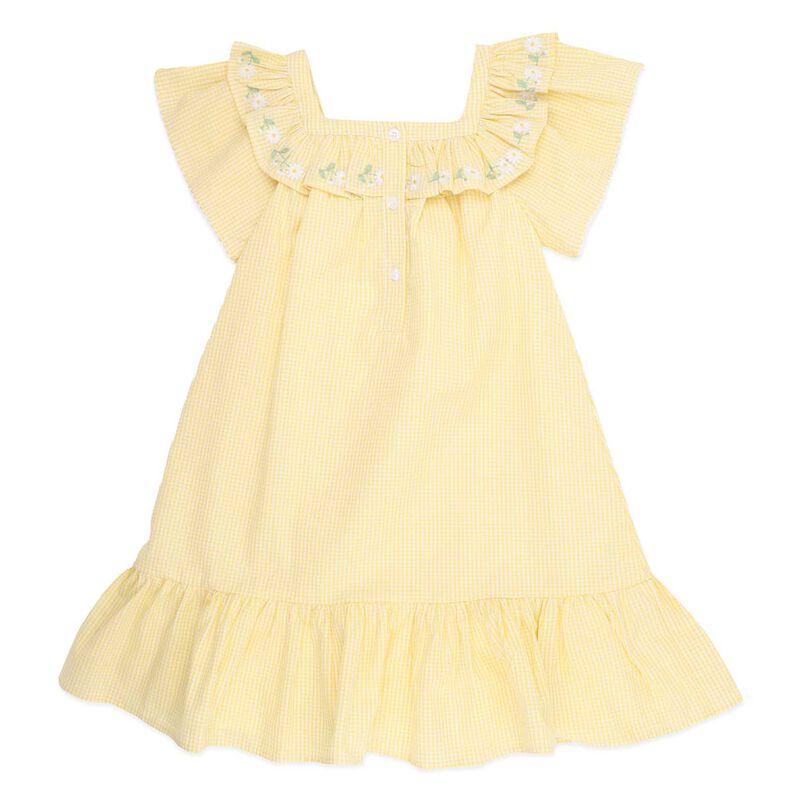 B&eacute;b&eacute; Libby Check Dress w Embroidered Yoke 3-7Y image number 2